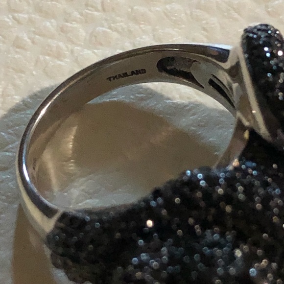 Park Avenue Collection Sterling Silver 5.06ctw Black Spinel Panther Ring Size 8 - Picture 13 of 14